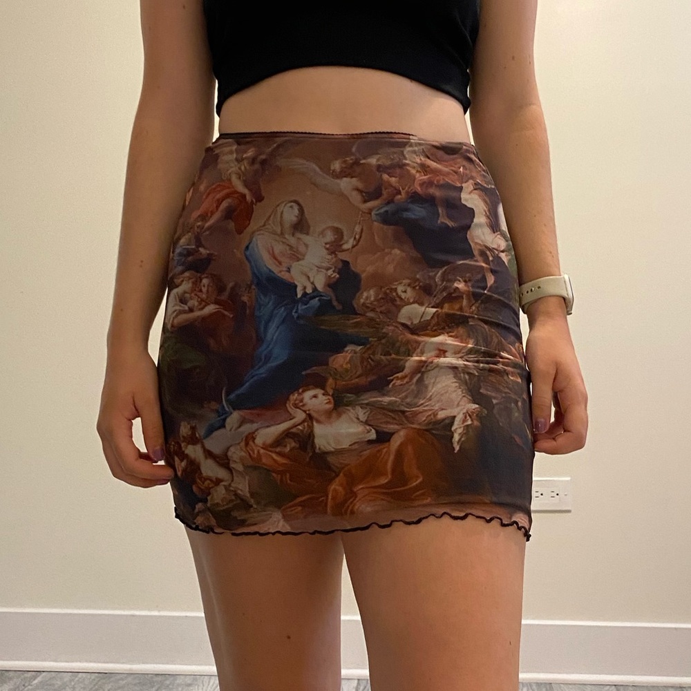 Bear Dance mini artwork skirt - size large